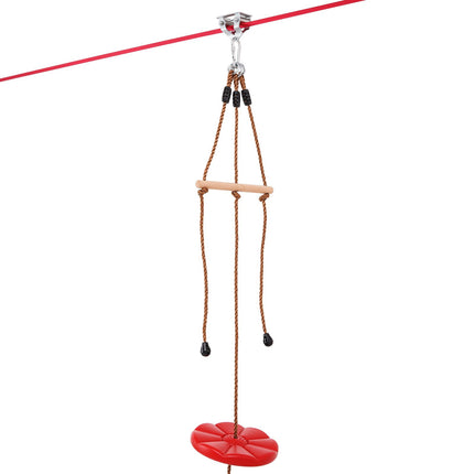 Zip Line Kit, 65 Ft, 500 Lb Capacity, Harness Seat Bar