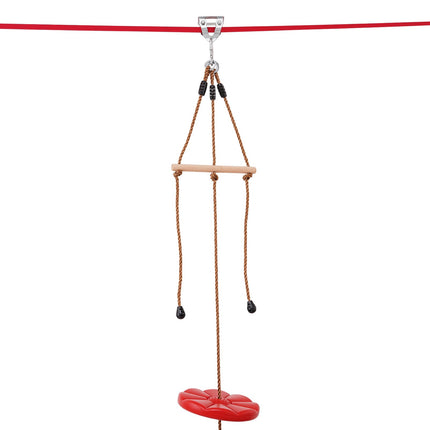 Zip Line Kit, 65 Ft, 500 Lb Capacity, Harness Seat Bar