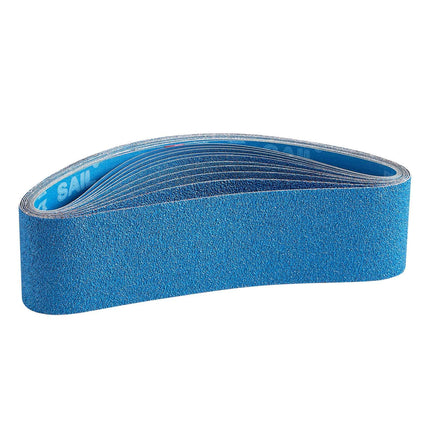 Zirconia Sanding Belts 4 x 36 In, 10-Pack, 40–240 Grit