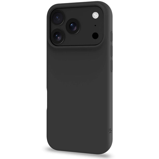 „iPhone 18/17 Pro“ minkštas guminis dėklas – juodas, šilkinės apdailos