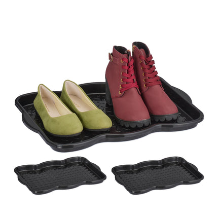set of 3 drip trays for 2 pairs of shoes