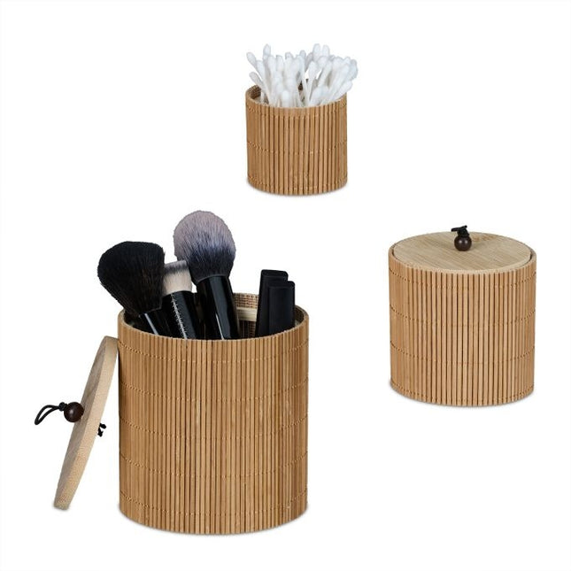 3 daiktadėžių su dangčiais rinkinys