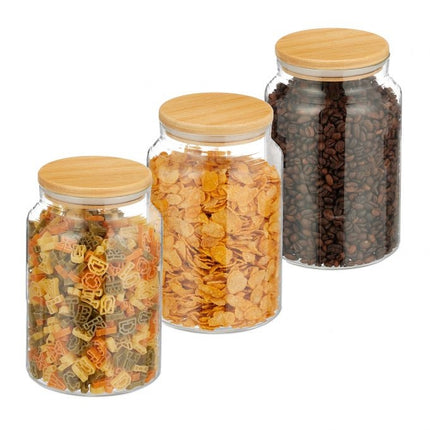 3 laikymo indelių su dangteliais rinkinys po 1500 ml