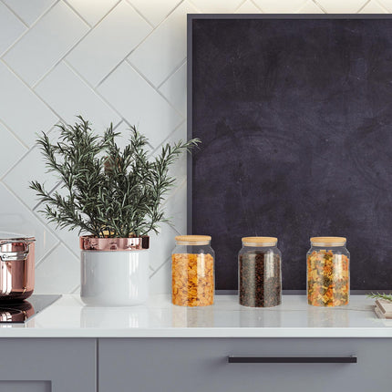 3 laikymo indelių su dangteliais rinkinys po 1500 ml