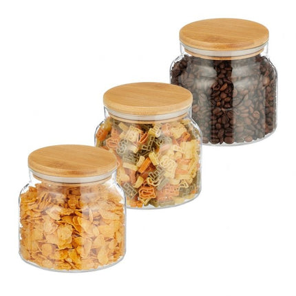 3 laikymo indelių su dangteliais rinkinys, 800 ml