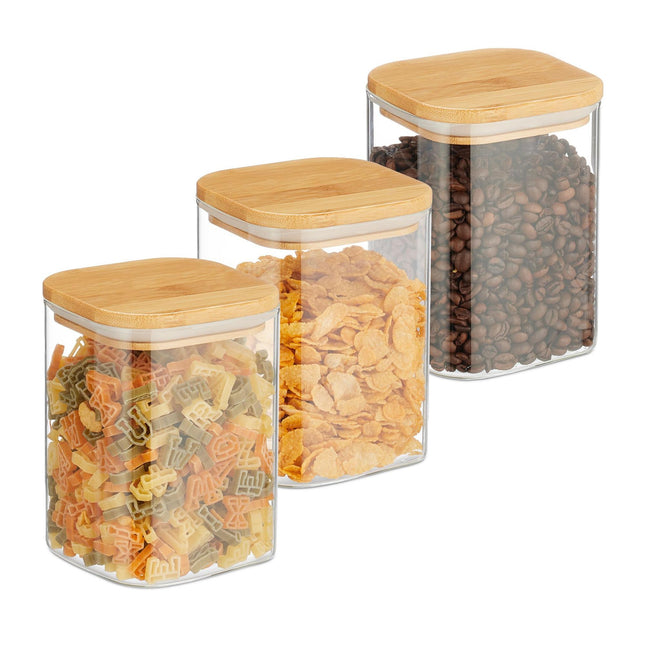 3 laikymo indelių su dangteliais rinkinys, 900 ml