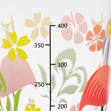 4 geriamųjų stiklinių rinkinys su flamingo motyvu