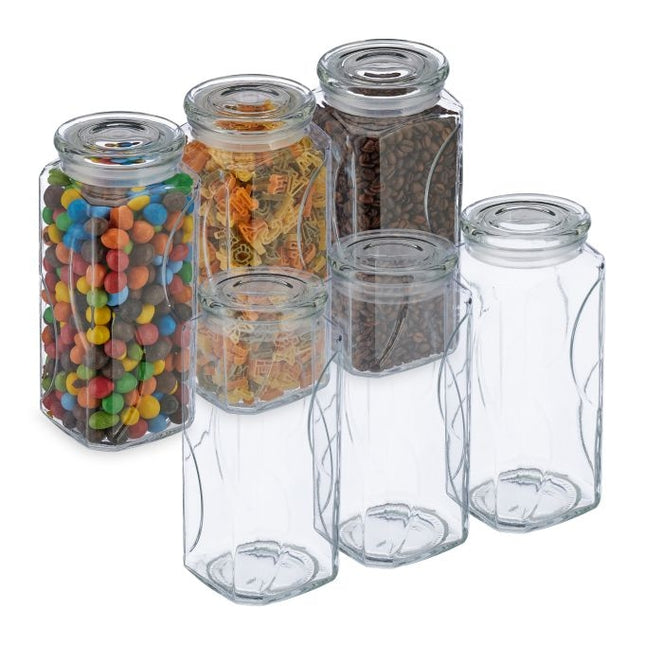 6 indelių su dangteliais rinkinys po 1300 ml