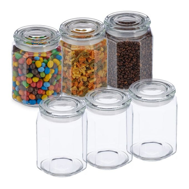6 laikymo indelių su dangteliais rinkinys, 1800 ml